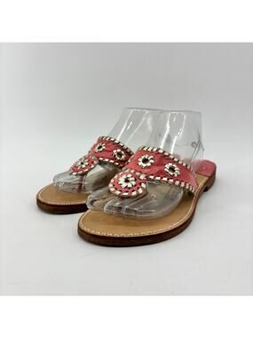 Palm Beach Size 8 Women's Sandals Pink Leather USA Handcrafted